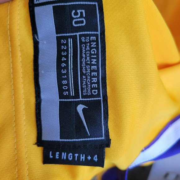 Nike LA Lakers Basketball Jersey GOLD Size 50 Large Length+4 Lonzo Ball #2 - Picture 5 of 12